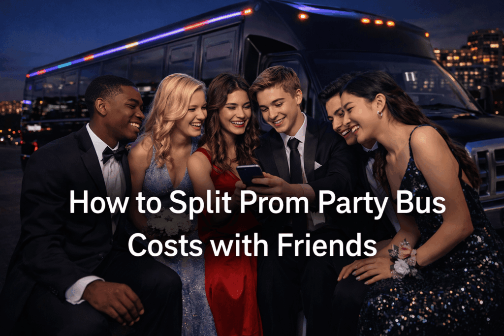 split prom party bus costs with friends